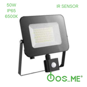 Στεγανός Προβολέας LED 50W Fos me 6500K IP65 IR SENSOR